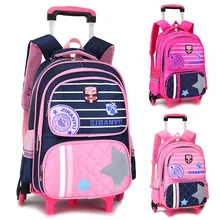 Фирменный чехол на колесиках с героями мультфильмов, детская школьная сумка для студентов, съемный чемодан, водонепроницаемый рюкзак для девочек, багаж для путешествий