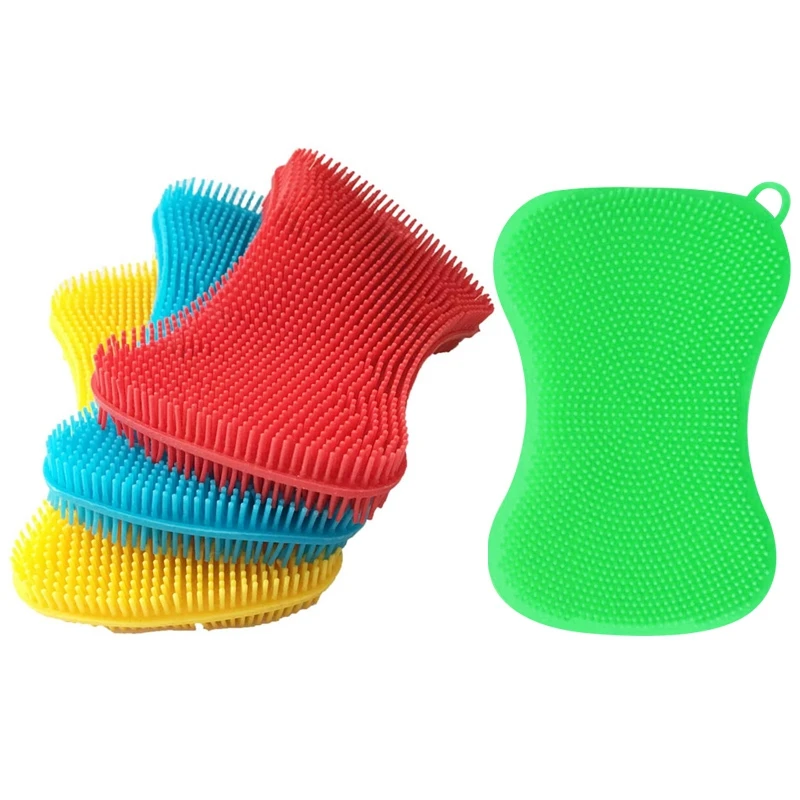 4 Pieces Silica Gel Sponge Dishwasher Household Cleaning Sponge Kitchen