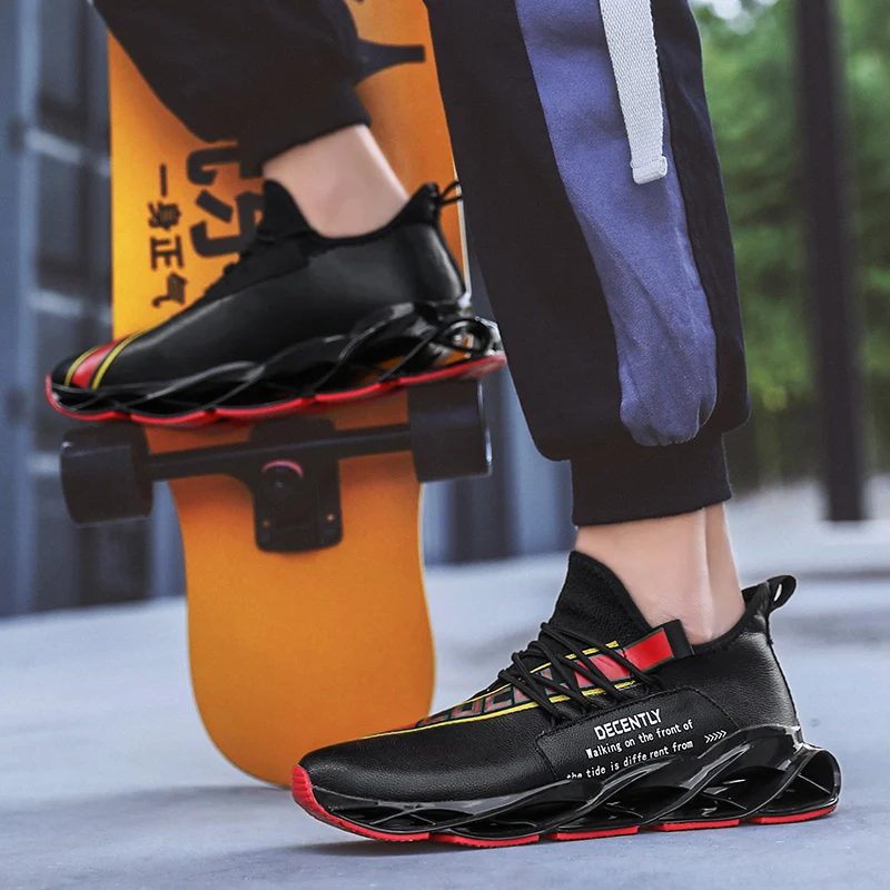 Новая трендовая Брендовая обувь для бега, Мужская Дизайнерская спортивная мужская обувь, красные кожаные мужские кроссовки для спортзала, Мужская обувь для прогулок