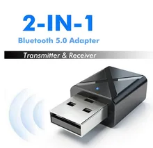 Bluetooth 5.0 receptor 2 em 1 carro adaptador bluetooth tv alto-falante mini 3.5mm aux estéreo adaptador sem fio para carro mp3 pc tv player(China)