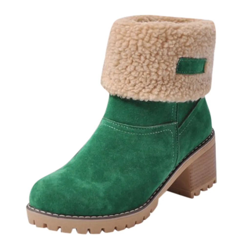 

Winter Fur Warm Snow Boots Warm Ankle Comfortable Ladies Casual Shoes Martin Shoes Ankle Boots Platform Thick Heels Botas Mujer