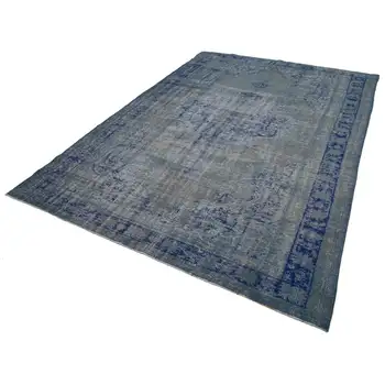 

226x332 Cm Blue Handmade Overdyed Rug-7x11 Ft