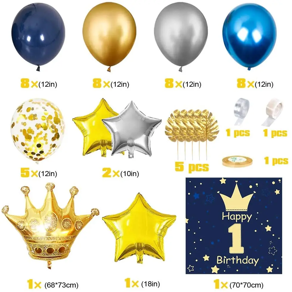 Gold Crown Sterne Anzahl Folie Ballon Konfetti Metall Gold Latex Ballons  Kinder Erwachsene Geburtstag Baby Dusche