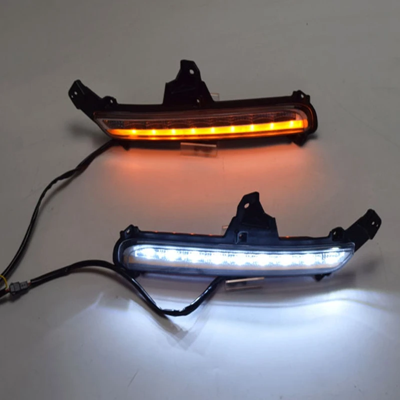 СВЕТОДИОДНЫЙ DRL Дневной светильник противотуманная фара автомобиля 12V для бега светильник s для Kia Rio K2(белый и желтый