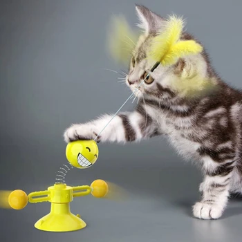 

Cute Cat Spring Toys Turn Around Cat Toys Playing Toys For Kitten Pet Accessories Pet Action Wide Durable Interactive Toys