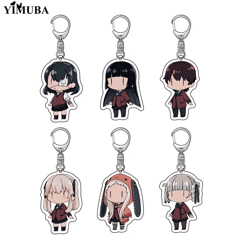 Kakegurui Jabami Yumeko Figures Keychain Fans Gift Cartoon Printed Double Sided Acrylic Pendant Key Chain Bag Charm Decoration | Украшения