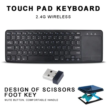 

For Universal Smart TV PC 1pc Portable Mini Wireless Touch Keyboard Mute Durable Trackpad Keypad With USB Receiver Pohiks