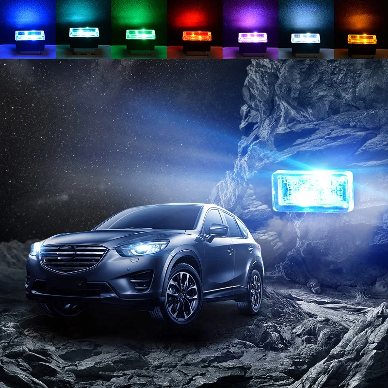 7 шт./лот мини-светодиод машины светильник авто Интерьер USB атмосферный свет штекер Декор лампа аварийный светильник ing PC автомобильные аксессуары