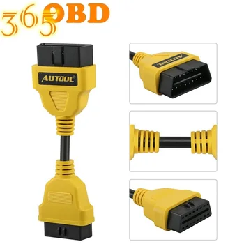 

10Pcs/Lot Yellow color Extend OBDll connector OBD adapter for Launch IDIAG/Easydiag/Pro/Pro3/V/V+/GOLO/Mdiag/ELM327/AL519