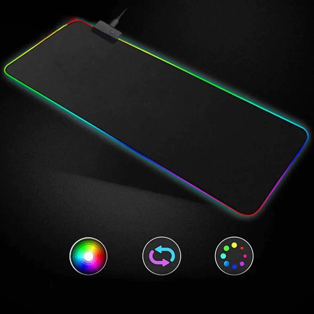RGB коврик для мыши игровой коврик для мыши большой коврик для мыши XXL Коврик для компьютерной мыши RGB XL коврик для мыши геймерский коврик для мыши Коврик для клавиатуры USB Mause коврик - Цвет: 800x300x4mm