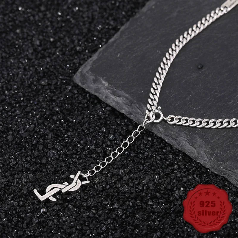

925 sterling silver pendant personalized fashion temperament wild letters simple and generous birthday gift 2019 new hot sale