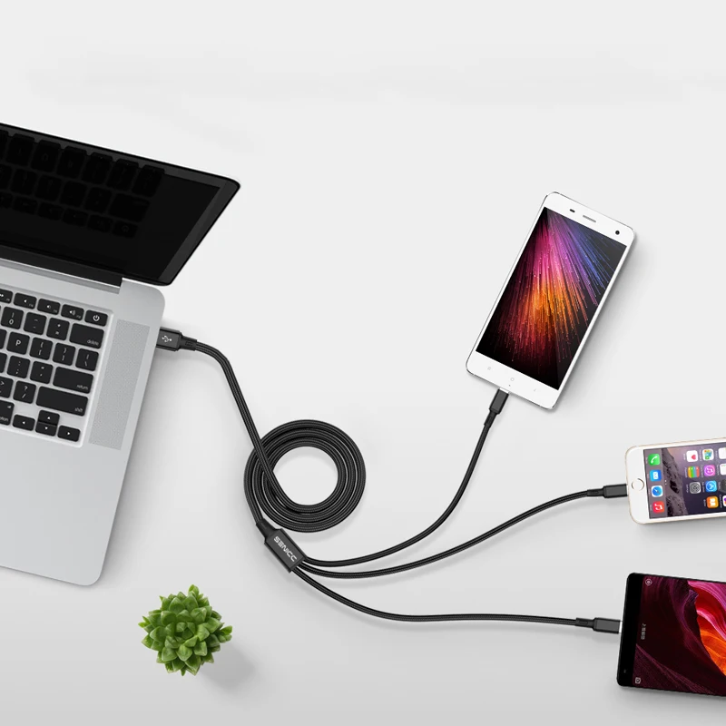 SENICC 3 в 1 быстрая зарядка USB кабель Micro usb type-C Осветляющий кабель для Android мобильного телефона samsung S9 iPhone XS X 8 7 6