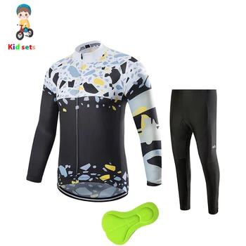 

go pro team children's cycling long sleeve sets kids winter thermal fleece warmer clothes MTB bike cycling clothes baby pad