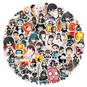 

100Pcs/Set Cartoon Anime Fire Force Waterproof Stickers For Scrapbook Skateboard Snowboard Laptop Luggage Bicycle Kids Toys