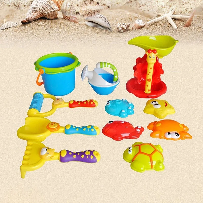 11 шт. Забавный детский пляжный песочный игровой набор, лопаты, грабли, песочные часы, ведро, детский пляжный игровой набор, набор ролевых игр