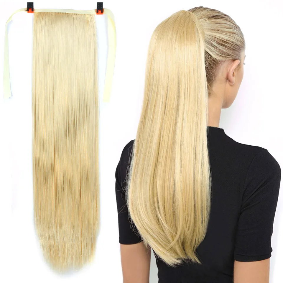 AIYEE 2" заколка для длинных волос в хвосте парик ремень прямые длинные волосы конский хвост парик шпилька Высокая температура Синтетические волосы для наращивания