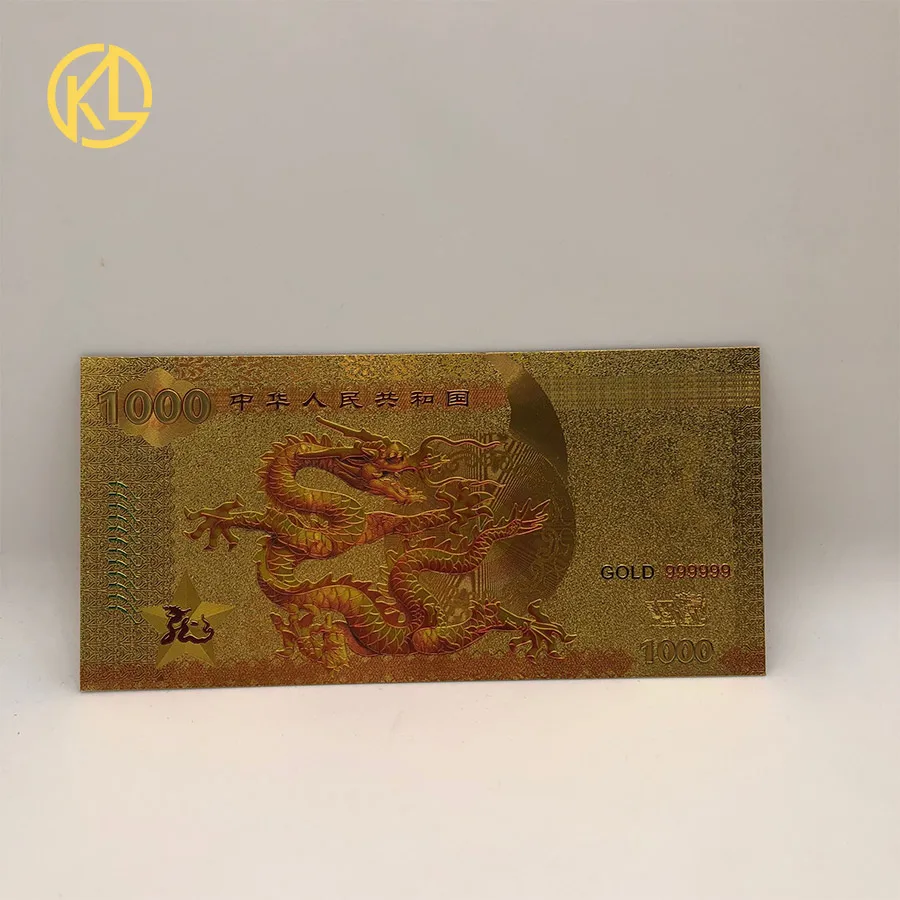 10 шт./лот, Высококачественная Золотая цветная Золотая банкнота Зимбабве, одна триллионная Банкнота с сертификатом для хорошей продажи - Цвет: gold Dragon