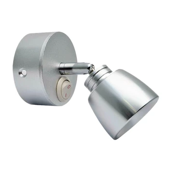 

White LED Wall Spotlight Ceiling Reading Lamp Spotlight Bedside Lamp with Switch 12V 3W