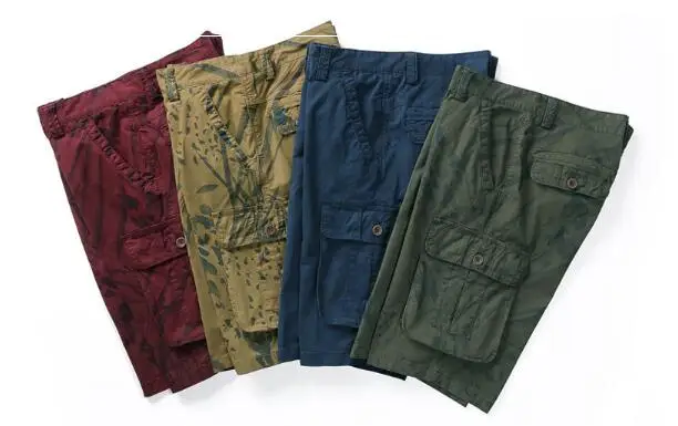 Men Shorts Hot Sale Summer Casual Solid Print Plus Size Cotton Short Pants Men Outwear Elastic Loose Knee-Length Shorts