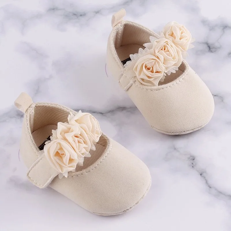 Малыш Ребенок Девочка шифон цветок круглая резинка новорожденных прогулочная обувь детская обувь для малышей