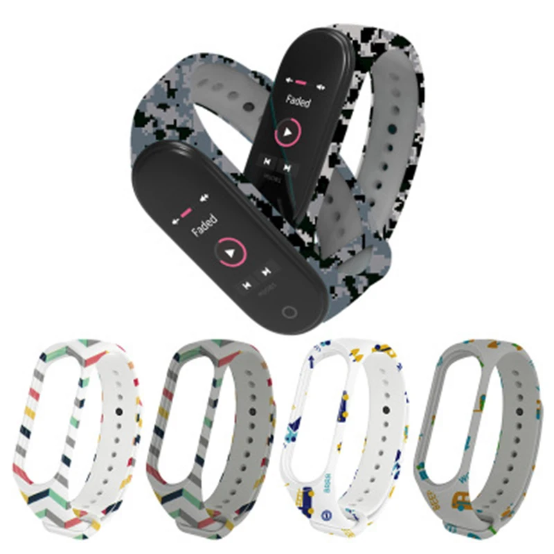 

Suitable For Mi Band 5 Strap Wristband Silicone Color Printing Water Transfer Silicone For Mi Band 5 Strap Bracelet Strap