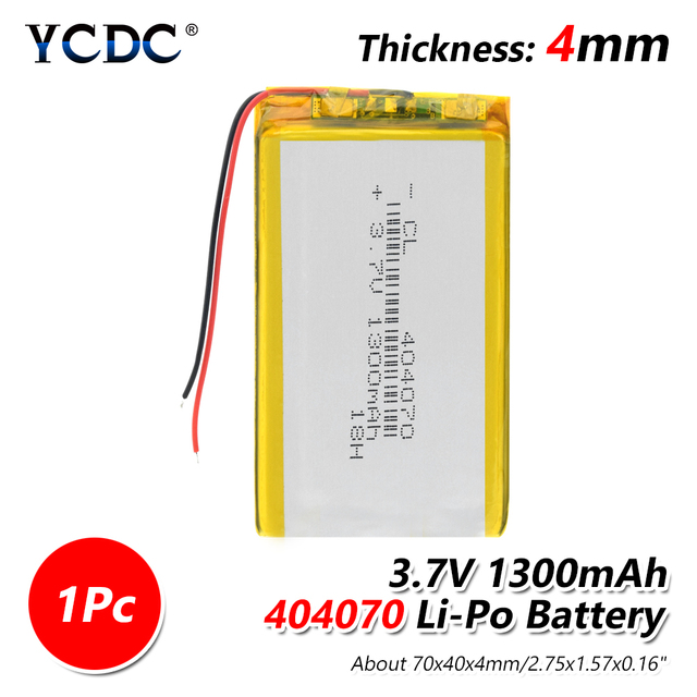 New  3.7V 1300mAh Lithium Battery 404070 Rechargeable Li-polymer Lipo Li-ion Battery Replace For Laptop IPad GPS Tablet PSP