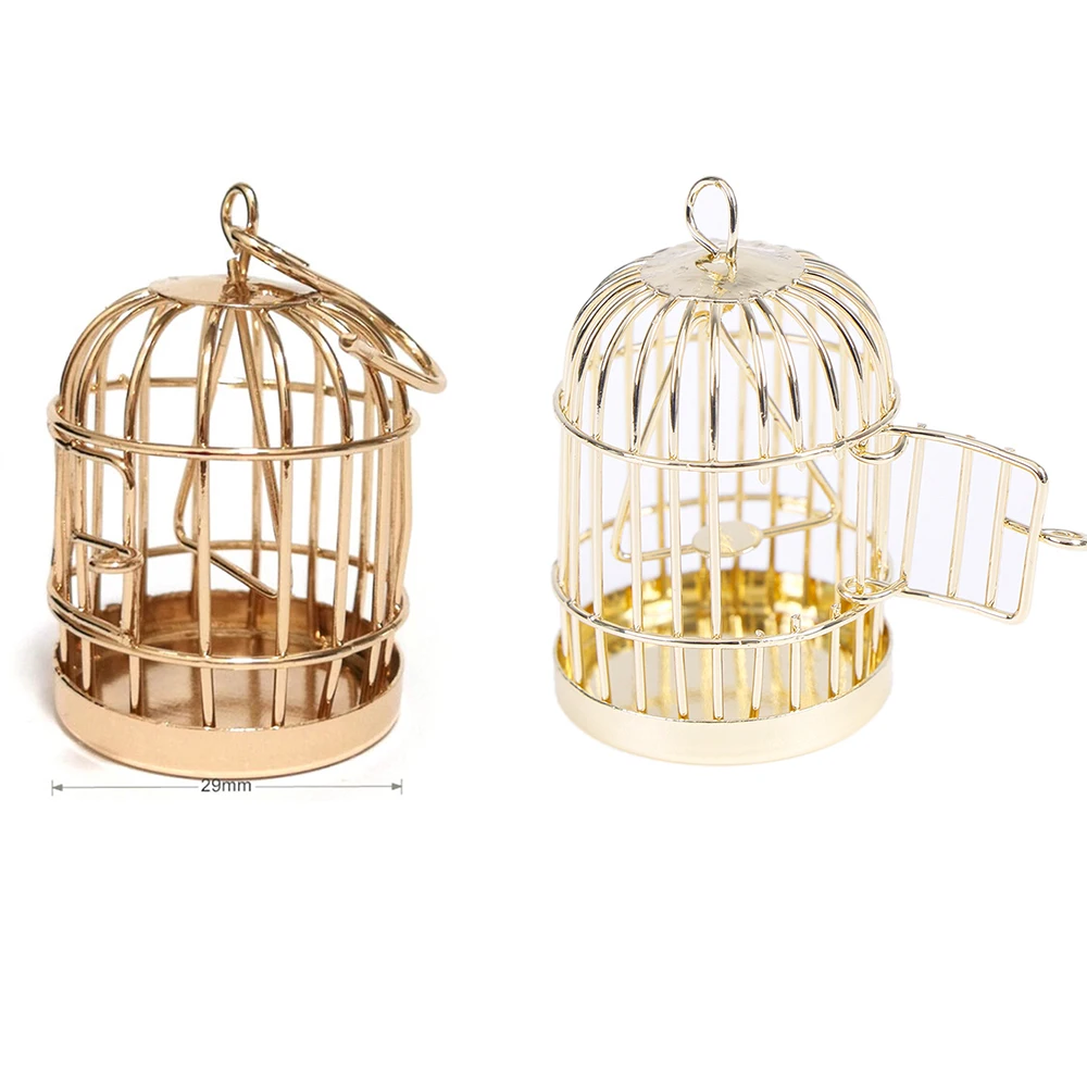 112 Dollhouse Miniature Furniture Metal Bird Cage For Dollhouse Decor