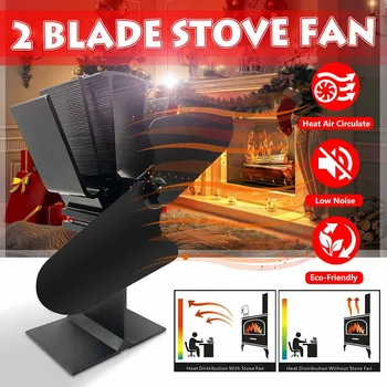 

2 Blade Silent Fireplace Heat Powered Stove Fan komin Log Wood Burner Friendly Quiet Eco Fan Home Efficient Heat Distribution
