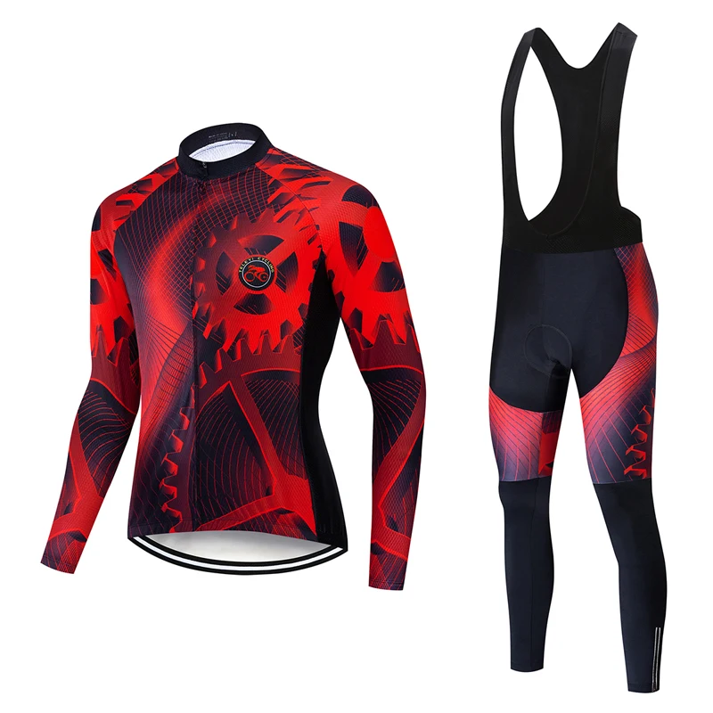 Winter Thermal Fleece Cycling Clothing Sets Men Road Bike Clothes Kit Bicycle Jersey Triathlon Suit Mtb Uniform Jacket Wear - Цвет: Sets 03