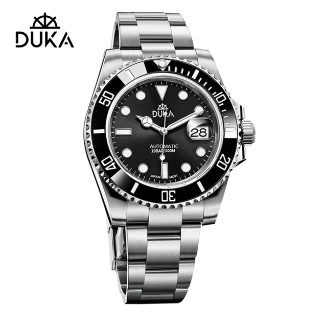 DUKA 40MM Men's Watches Mechanical Automatic Watch Men Top Brand Luxury NH35 Men Watch Stainless Steel Sapphire Waterproof Clock Black