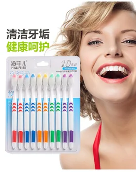 

10 Piece Black and white family hardcover adult soft bamboo charcoal toothbrush