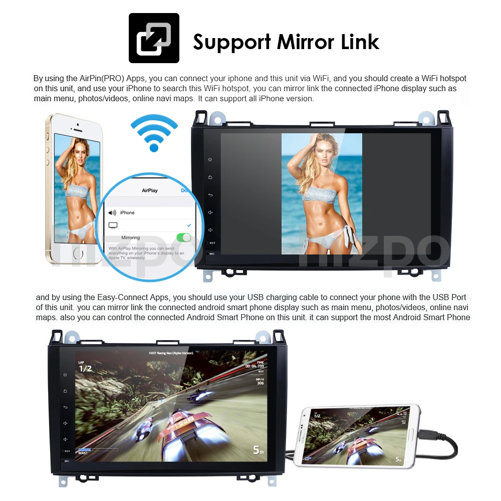 Clearance Ossuret Android 9.0 2Din Car DVD GPS for Mercedes Benz B200 A B Class W169 W245 Viano Vito W639 Sprinter W906 Wifi BT FM/AM SWC 8