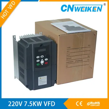 

AC 220V 7.5kW/0.75kw 1HP-10HP Variable Frequency Drive VFD Speed Controller Inverter for cnc spindle motor