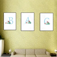 Tinta à prova dwaterproof água pintura frameless personalizado inglês letras primeiro nome começando letra sobrenome personalidade pendurado pintura