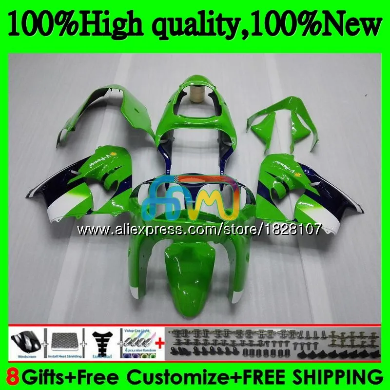 ZX900 комплект для KAWASAKI ZX900CC ZX9 R ZX 9R 9 R 900 900CC 30BS. 44 ZX-9R 2000 2001 2002 2003 ZX9R 00 01 02 03 обтекатель горячий зеленый