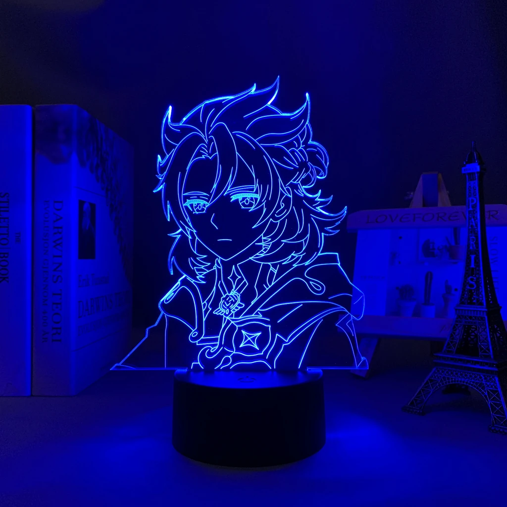 Game Led Night Light Genshin Impact Albedo Figure for Room Decor Kids Birthday Gift Genshin Impact Table Led Night Lamp