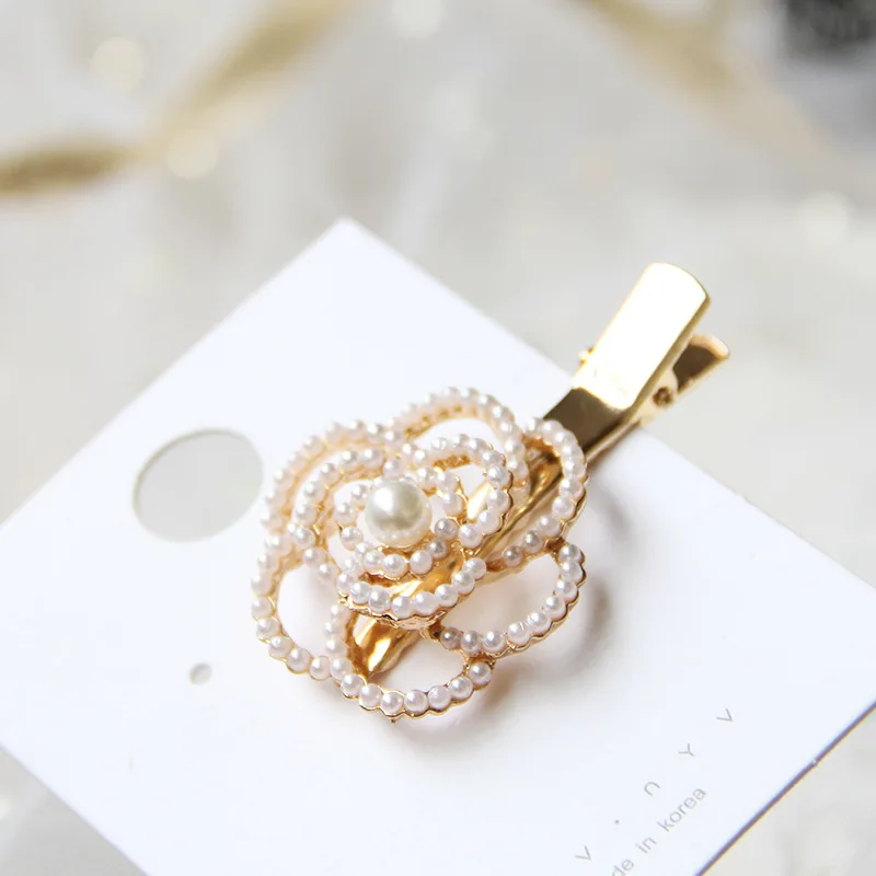Fashion Pearl Hair Clip Geometric Rectangle Water Drop Hairpins Metal Gold Color Hair Styling Accessories - Цвет: 5