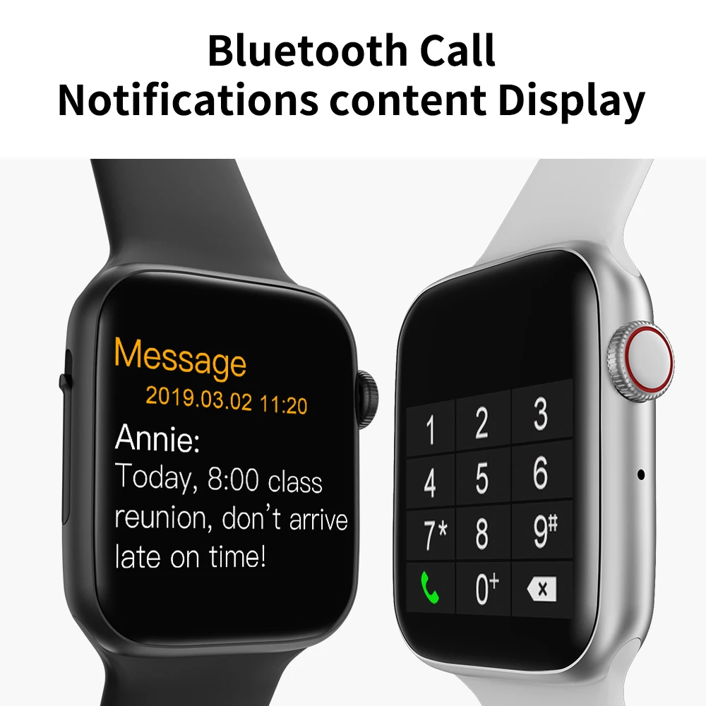 Battiphee Smartwatch W34 1.54 Inch Touch Screen Fitness Tracker Waterproof IWO 8 Series 4 Men Women Watch Blutooth Music Call