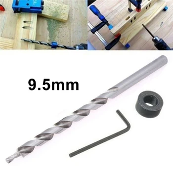 

3/8 HSS Step Cone Drill Pocket Hole Cutter Bit Set Stop Collar Wrench Tool