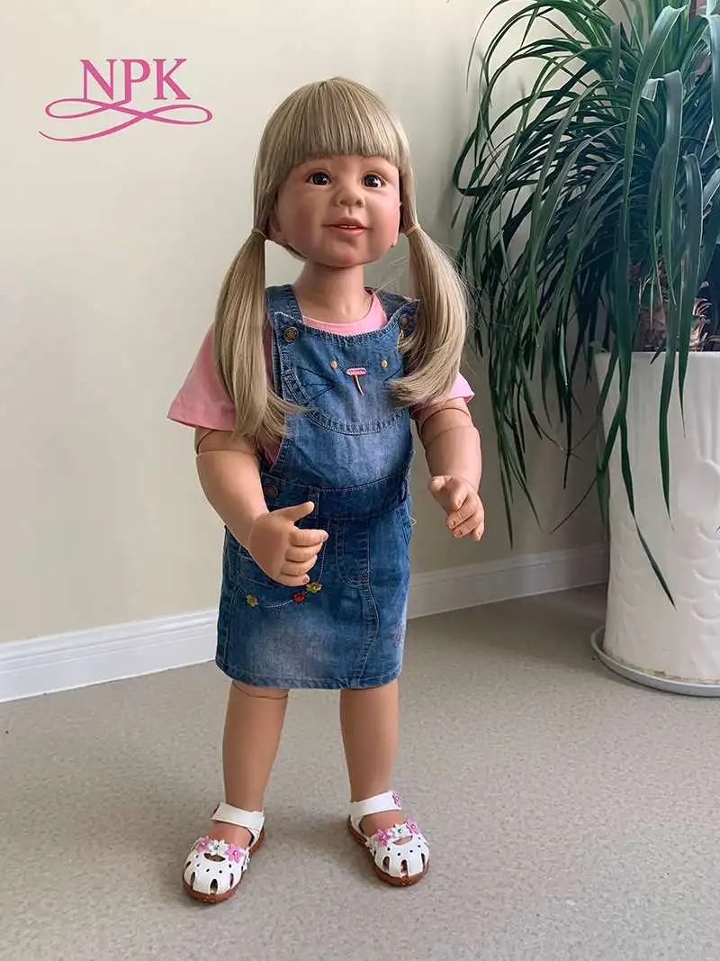 

NPK 87CM Doll Huge baby toddler girl lifelike artist desgin ball jointed doll real child size age 2 dress model collectible doll