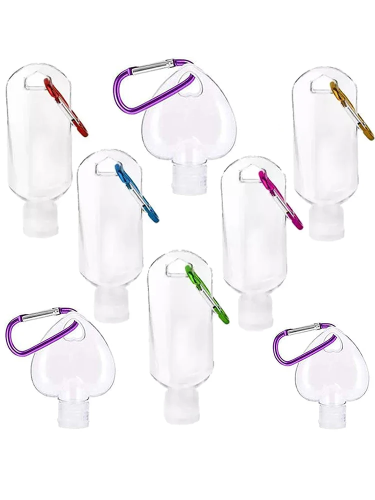 50 Pack Travel Bottles with Keychain, 2oz/50ml Plastic Flip Cap