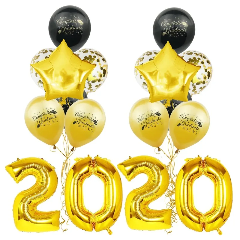 

2020 Digital Balloon Congratulate Graduate Number Balloon Combination Party Decorations Adult Graduate Party Decor Foil Balloon