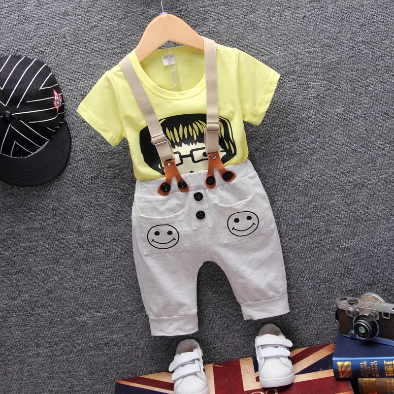 VIMIKID/Новинка года, летние комплекты для маленьких девочек и мальчиков футболка с короткими рукавами и круглым вырезом и героями мультфильмов+ штаны Детский комплект из 2 предметов, Детские комплекты