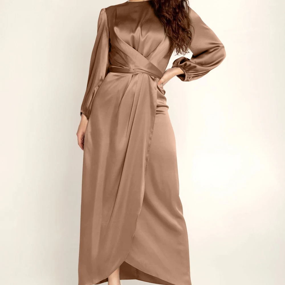 long satin maxi dress