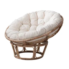 Garden Furniture Leisure Cane Lazy Person Radar Chair Living Room Natural Rattan Wicker Papasan Chair With Cushion