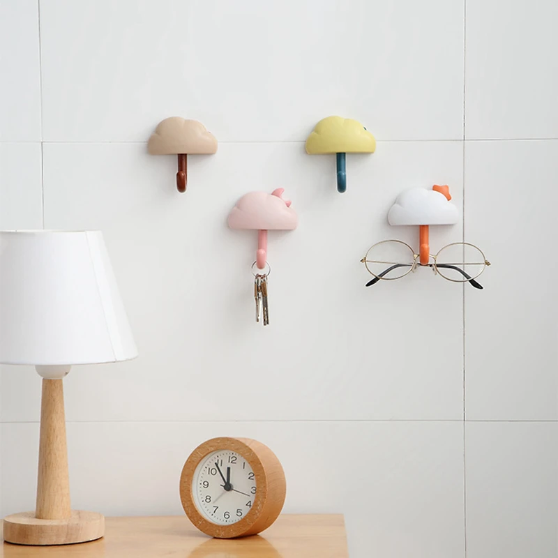 

Creative Retractable Cloud Hook Key Umbrella Clothes Hook Strong Bathroom Viscose Decoration Wall Hook 3pcs