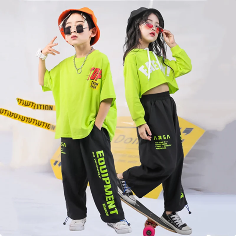 男の子ヒップホップパーカー女の子tシャツストリートダンス子供トレーナージョガーパンツ服セット子供スポーツウェア十代のジャズ衣装コスチューム 服セット Aliexpress