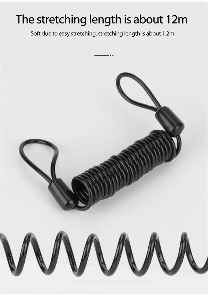 Serrure - Barillet,Corde De Rappel Portable Pour Vélo, Casque De Moto