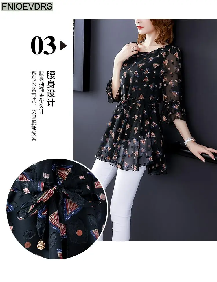 Loose Lazy 5XL 4XL 3XL Clothes Elegant Blusas Women Summer Blouse Floral Print Office Lady Belly Vintage Retro Tunic Peplum Tops