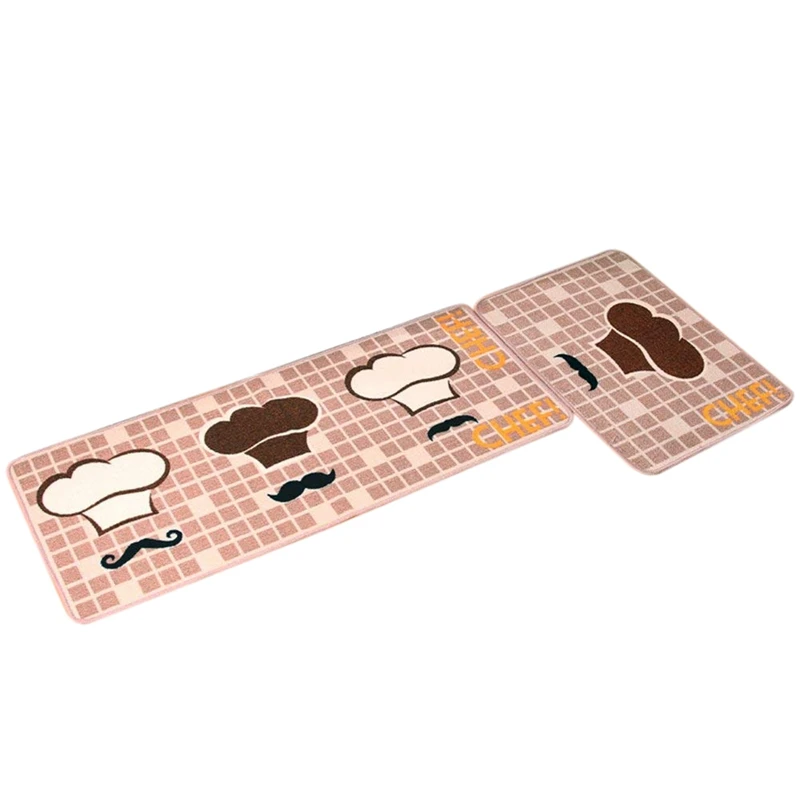 

Best 2 Piece Non-Slip Kitchen Mat Backing Doormat Runner Rug Set,Chef(19 X 59+19 X 31 Inch)